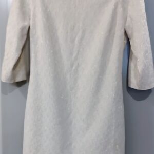 Badgley Mischka Cream Textured Dress